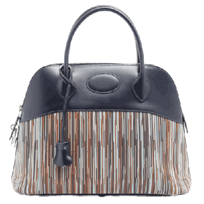 エルメス ボリード31 ヴィブラート×ボックスカーフ ブルーインディゴ シルバー