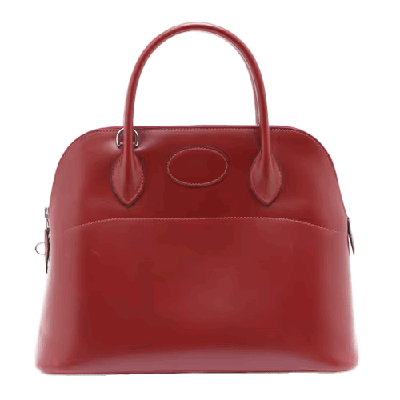 エルメス ボリード31 ボックスカーフ 2WAYハンドバッグ ルージュアッシュ シルバー