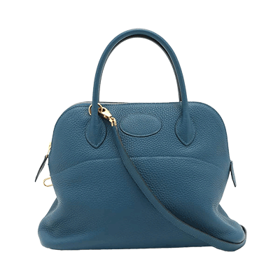 エルメス ボリード31 トリヨンクレマンス ディープブルー ゴールド