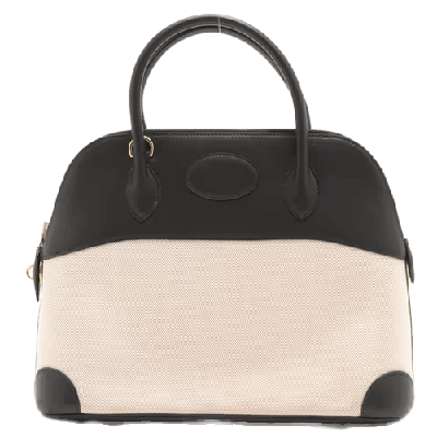 エルメス ボリード31 トワルアッシュ×レザー ブラック ゴールド