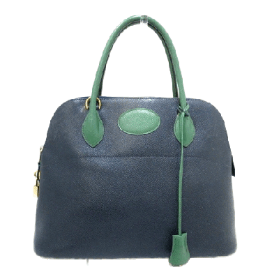 エルメス ボリード31 ネイビー×グリーン クシュベル