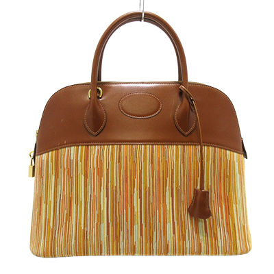 エルメス ボリード37 ゴールド×ブラウン×オレンジ ヴィブラート×ボックスカーフ