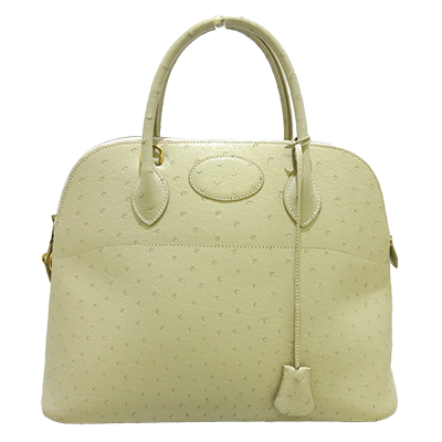 エルメス ボリード37 アイボリー オーストリッチ