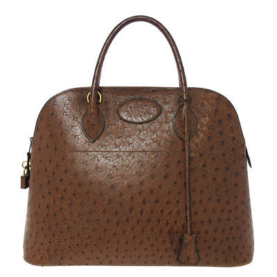 エルメス ボリード37 ダークブラウン オーストリッチ