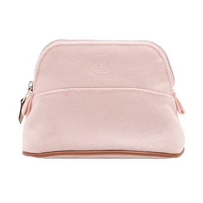 エルメス ボリードポーチミニミニ キャンバス ポーチ ピンク シルバー