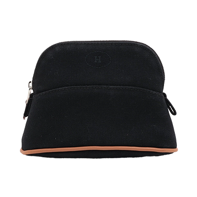 エルメス ボリードポーチミニミニ キャンバス ポーチ ブラック シルバー