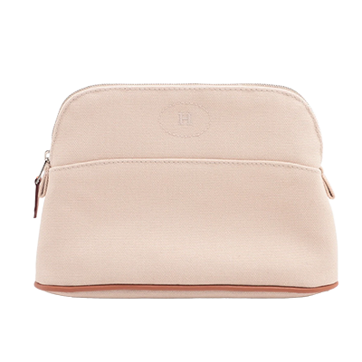 エルメス ボリードポーチ20 キャンバス ポーチ ベージュ シルバー