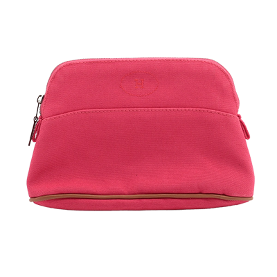 エルメス ボリードポーチ20 キャンバス ポーチ ピンク シルバー