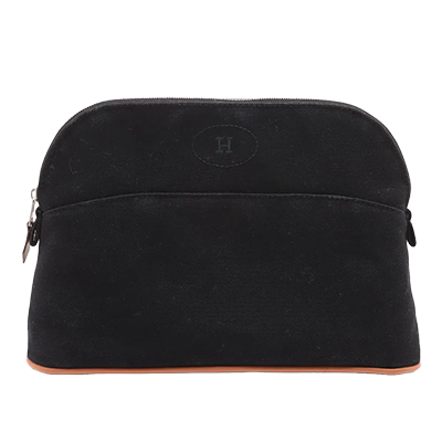 エルメス ボリードポーチMM キャンバス ポーチ ブラック シルバー