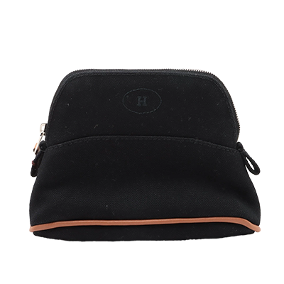 エルメス ボリードポーチミニミニ キャンバス ポーチ ブラック シルバー