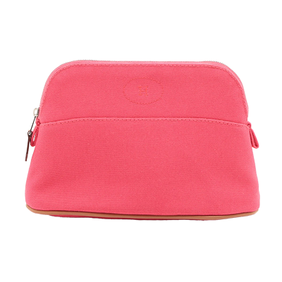 エルメス ボリードポーチ20 キャンバス ポーチ ピンク シルバー