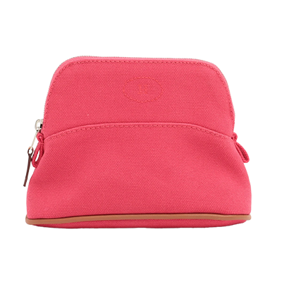 エルメス ボリードポーチミニ キャンバス ポーチ ピンク シルバー