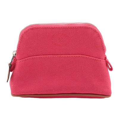 エルメス ボリードポーチミニミニ キャンバス ポーチ ピンク シルバー