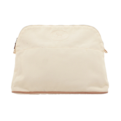 エルメス ボリードポーチTGM キャンバス ポーチ アイボリー シルバー