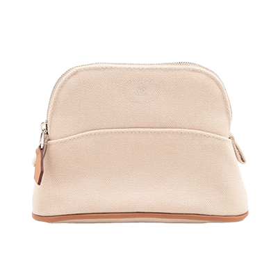 エルメス ボリードポーチミニ キャンバス ポーチ ベージュ シルバー