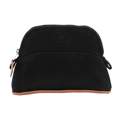 エルメス ボリードポーチミニミニ キャンバス ポーチ ブラック シルバー