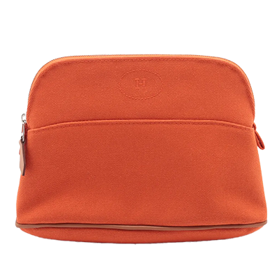 エルメス ボリードポーチミニ ヴァッシュトレッキング ポーチ オレンジ シルバー