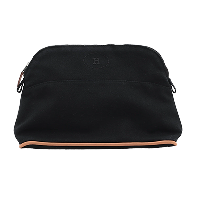 エルメス ボリードポーチMM キャンバス ポーチ ブラック シルバー