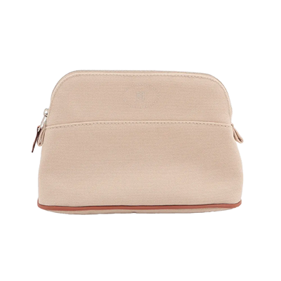 エルメス ボリードポーチ20 キャンバス ポーチ ベージュ シルバー