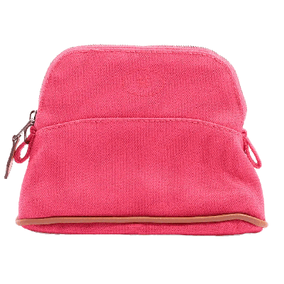 エルメス ボリードポーチ キャンバス ピンク シルバー