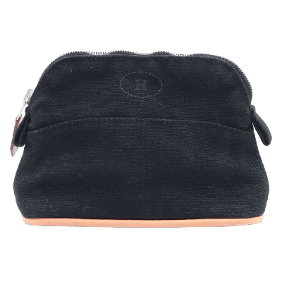 エルメス ボリードポーチ キャンバス ポーチ ブラック シルバー