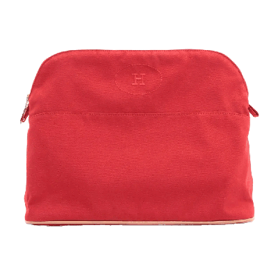 エルメス ボリードポーチ コットン レッド シルバー