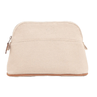 エルメス ボリードポーチ キャンバス ポーチ アイボリー シルバー