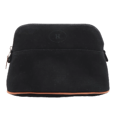 エルメス ボリードポーチ キャンバス ポーチ ブラック シルバー