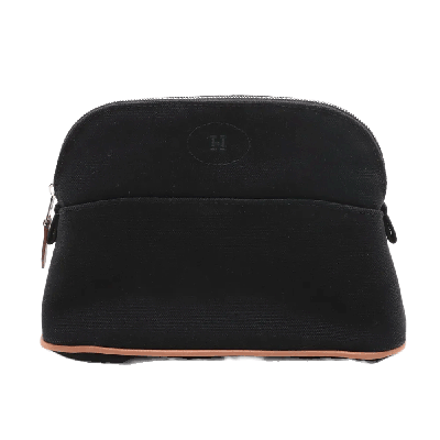 エルメス ボリードポーチ キャンバス ポーチ ブラック シルバー