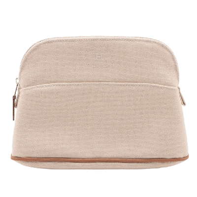 エルメス ボリードポーチ コットン ウエストポーチ ベージュ シルバー