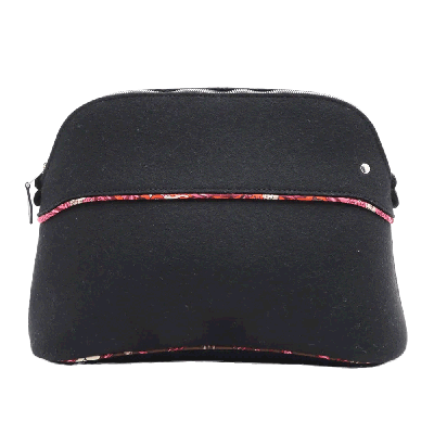 エルメス ボリードポーチ フェルト×シルク ポーチ ブラック シルバー