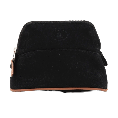 エルメス ボリードポーチ キャンバス ポーチ ブラック シルバー