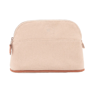 エルメス ボリードポーチ キャンバス ベージュ シルバー