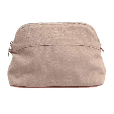 エルメス ボリードポーチ キャンバス ウエストポーチ エトゥープ シルバー