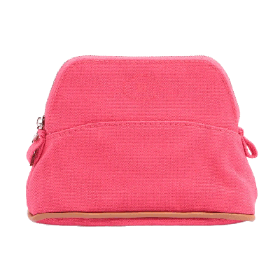 エルメス ボリードポーチ キャンバス ウエストポーチ ピンク シルバー