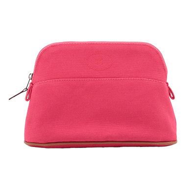 エルメス ボリードポーチPM キャンバス ポーチ ピンク シルバー