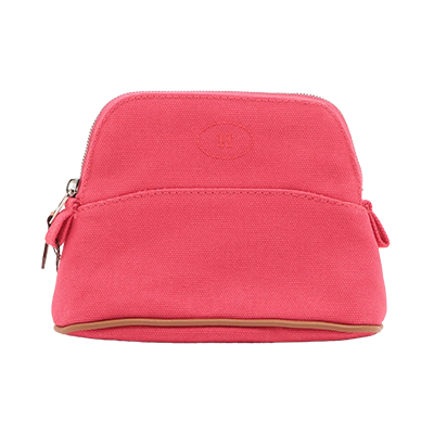 エルメス ボリードポーチPM キャンバス ポーチ ピンク シルバー