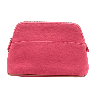 エルメス ボリードポーチ20 キャンバス ポーチ ピンク シルバー