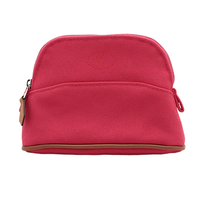 エルメス ボリードポーチミニミニ キャンバス ポーチ ピンク シルバー