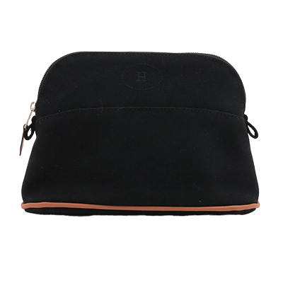 エルメス ボリードポーチPM キャンバス ポーチ ブラック シルバー