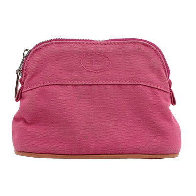 エルメス ボリードポーチPM キャンバス ポーチ マゼンタ シルバー