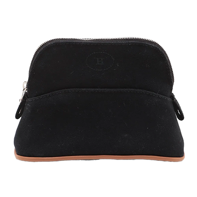 エルメス ボリードポーチミニミニ キャンバス ポーチ ブラック×ブラウン