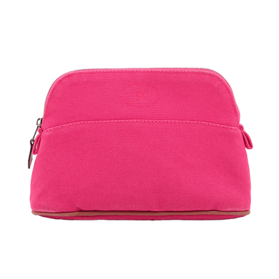 エルメス ボリードポーチミニ キャンバス ポーチ ピンク シルバー