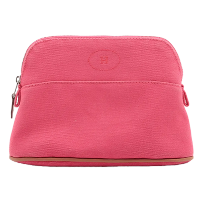 エルメス ボリードポーチ20 コットン ポーチ ピンク シルバー