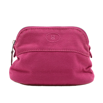 エルメス ボリードポーチミニミニ キャンバス ポーチ ピンク シルバー