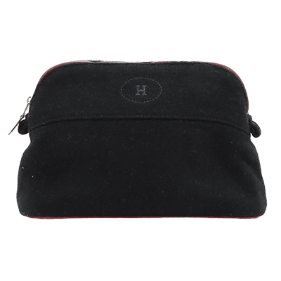 エルメス ボリードポーチMM フェルト ポーチ ブラック シルバー
