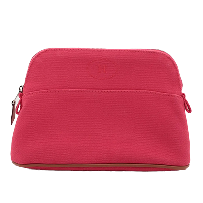 エルメス ボリードポーチPM キャンバス ポーチ ピンク シルバー