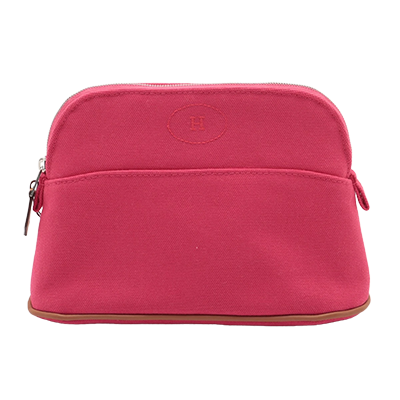 エルメス ボリードポーチミニ キャンバス ポーチ ピンク シルバー