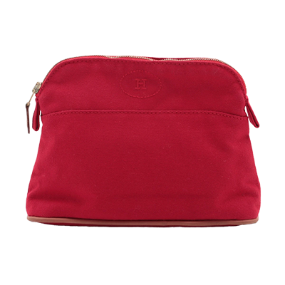 エルメス ボリードポーチ20 キャンバス ポーチ レッド ゴールド