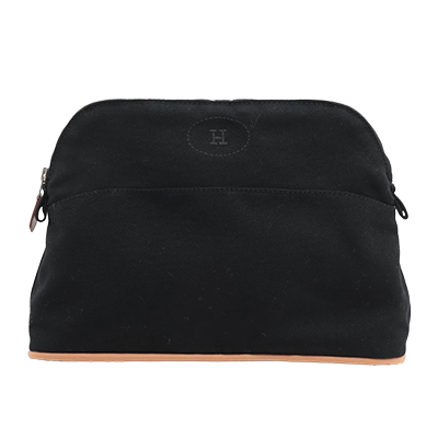 エルメス ボリードポーチMM キャンバス ポーチ ブラック シルバー